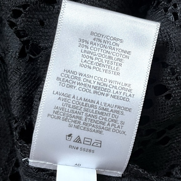 LIKE NEW! EXPRESS Lace Ruffle Sleeve Top - Black - Picture 9 of 11